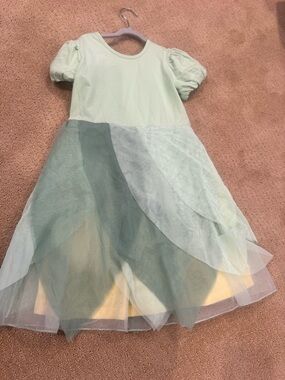 Hanna Andersson x Disney Tiana Light Green Layered Tulle Dress